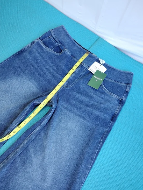 NWT Halara Flex High Waisted Pull On Baggy Wide Leg Jeans Denim Pants Size XL - Picture 6 of 12